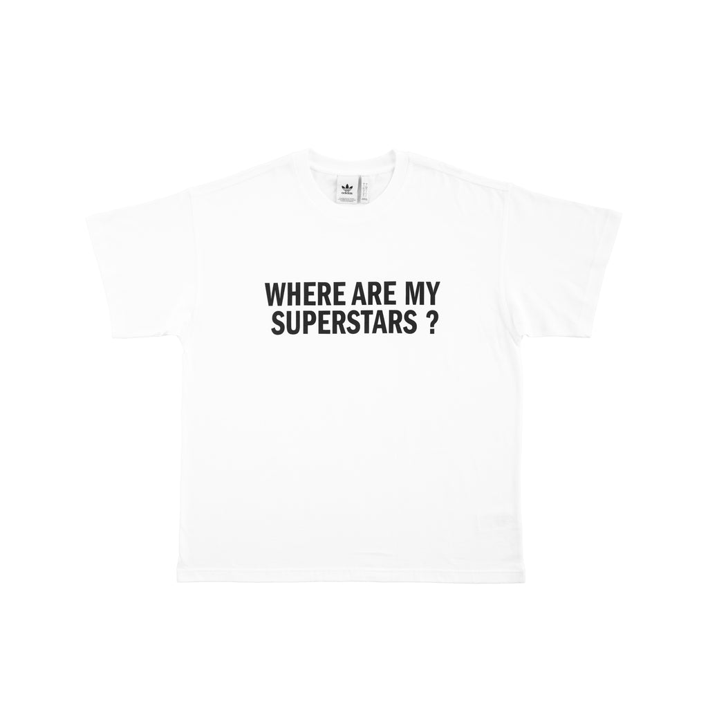 ADIDAS ORIGINALS “WHERE ARE MY SUPERSTARS?” T-SHIRT – WHITE