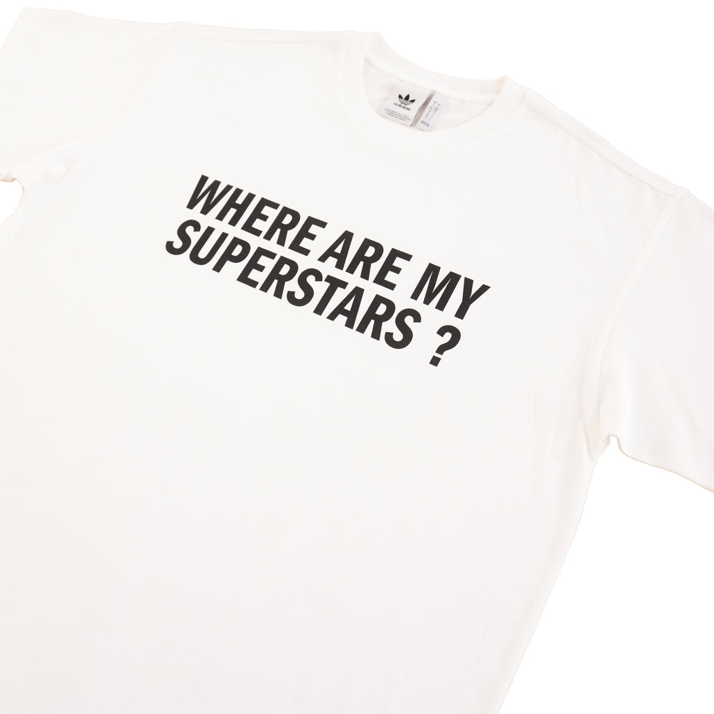 ADIDAS ORIGINALS “WHERE ARE MY SUPERSTARS?” T-SHIRT – WHITE