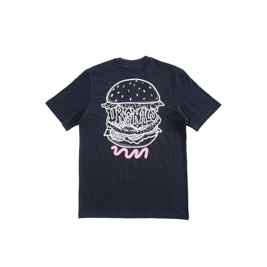ADIDAS ORIGINALS BURGER GRAPHIC T-SHIRT – NAVY