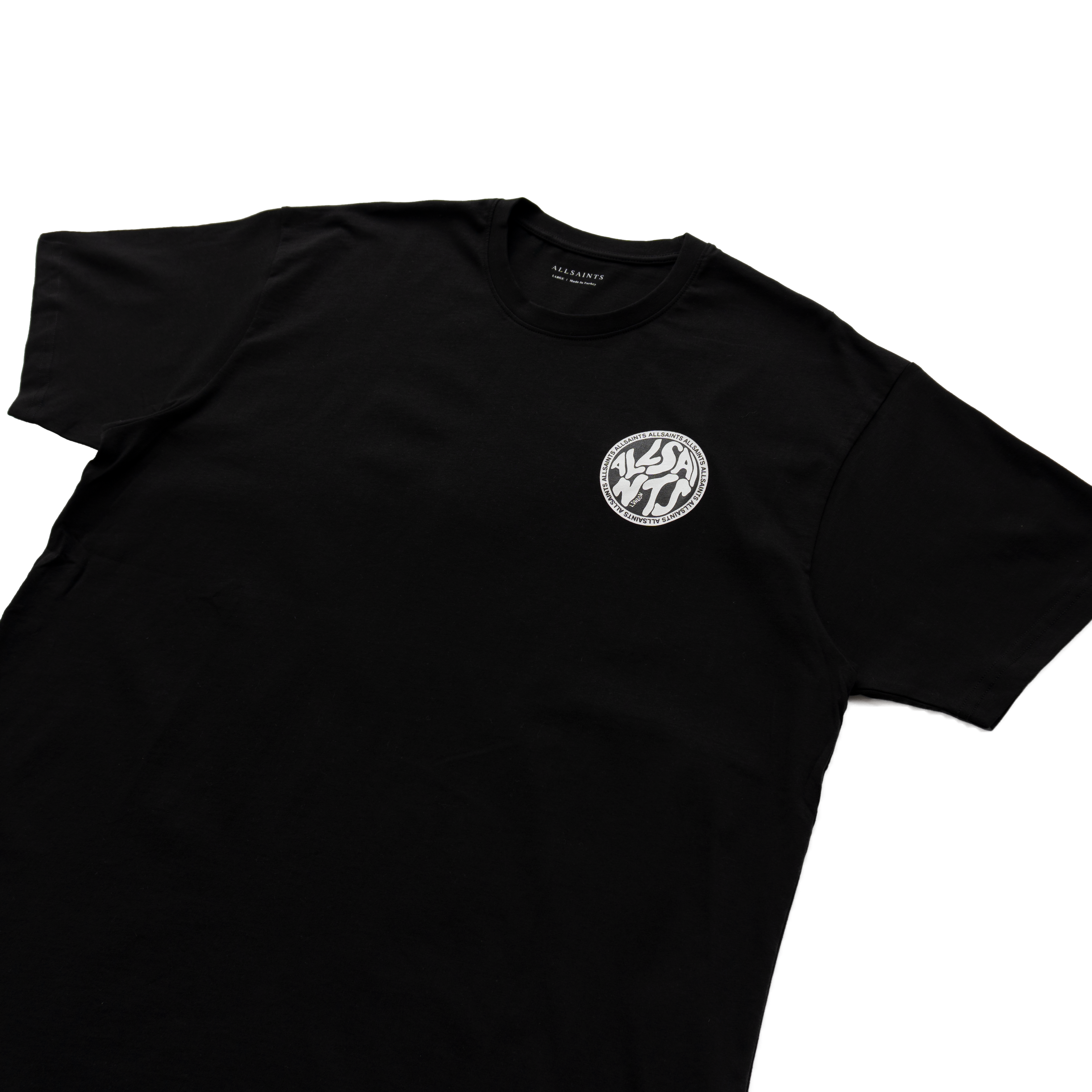 ALLSAINTS TIERRA OVERSIZED CIRCLE LOGO T-SHIRT - BLACK