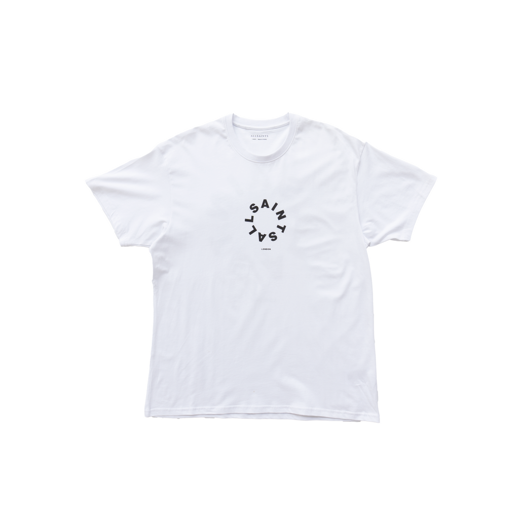 ALLSAINTS CIRCLE LOGO GRAPHIC T-SHIRT - WHITE