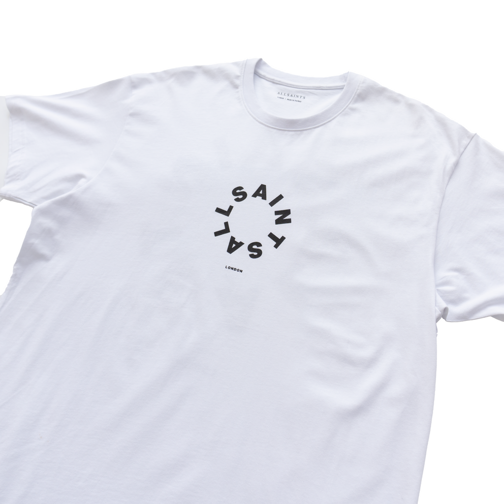 ALLSAINTS CIRCLE LOGO GRAPHIC T-SHIRT - WHITE