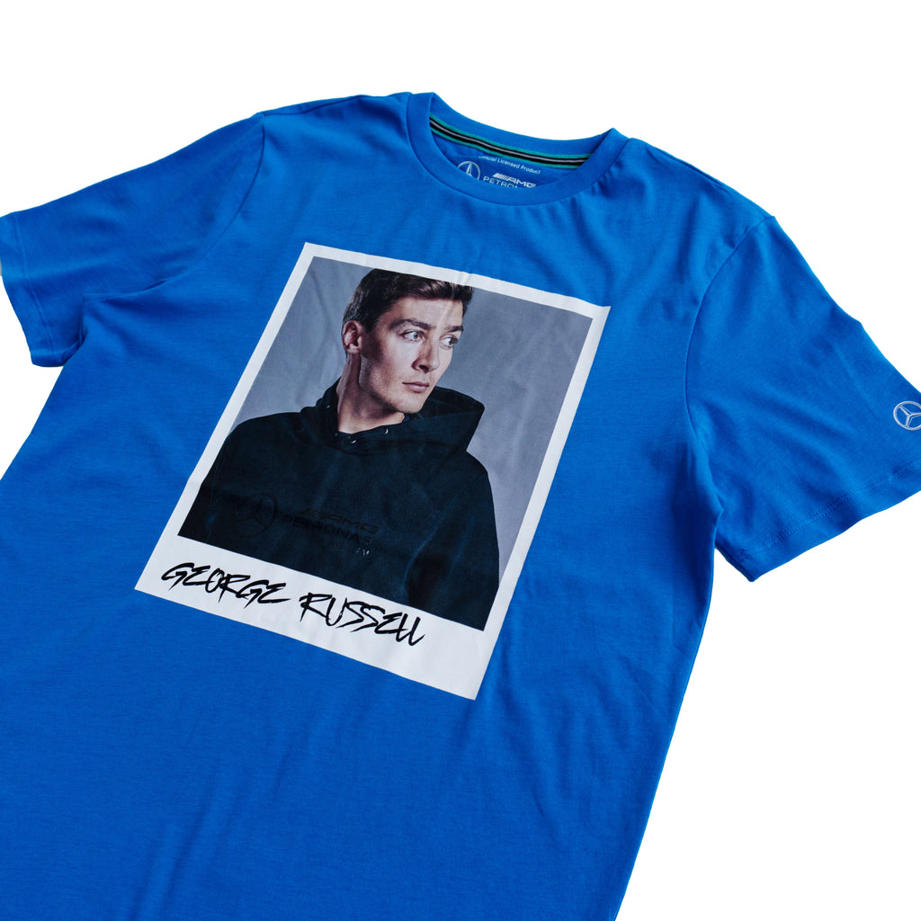 MERCEDES-AMG PETRONAS GEORGE RUSSELL PORTRAIT TEE – BLUE