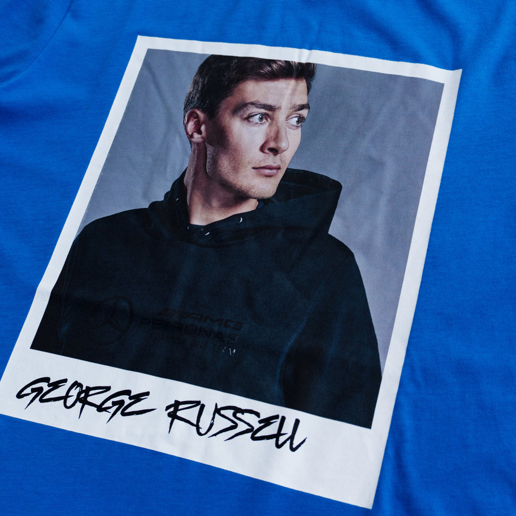 MERCEDES-AMG PETRONAS GEORGE RUSSELL PORTRAIT TEE – BLUE