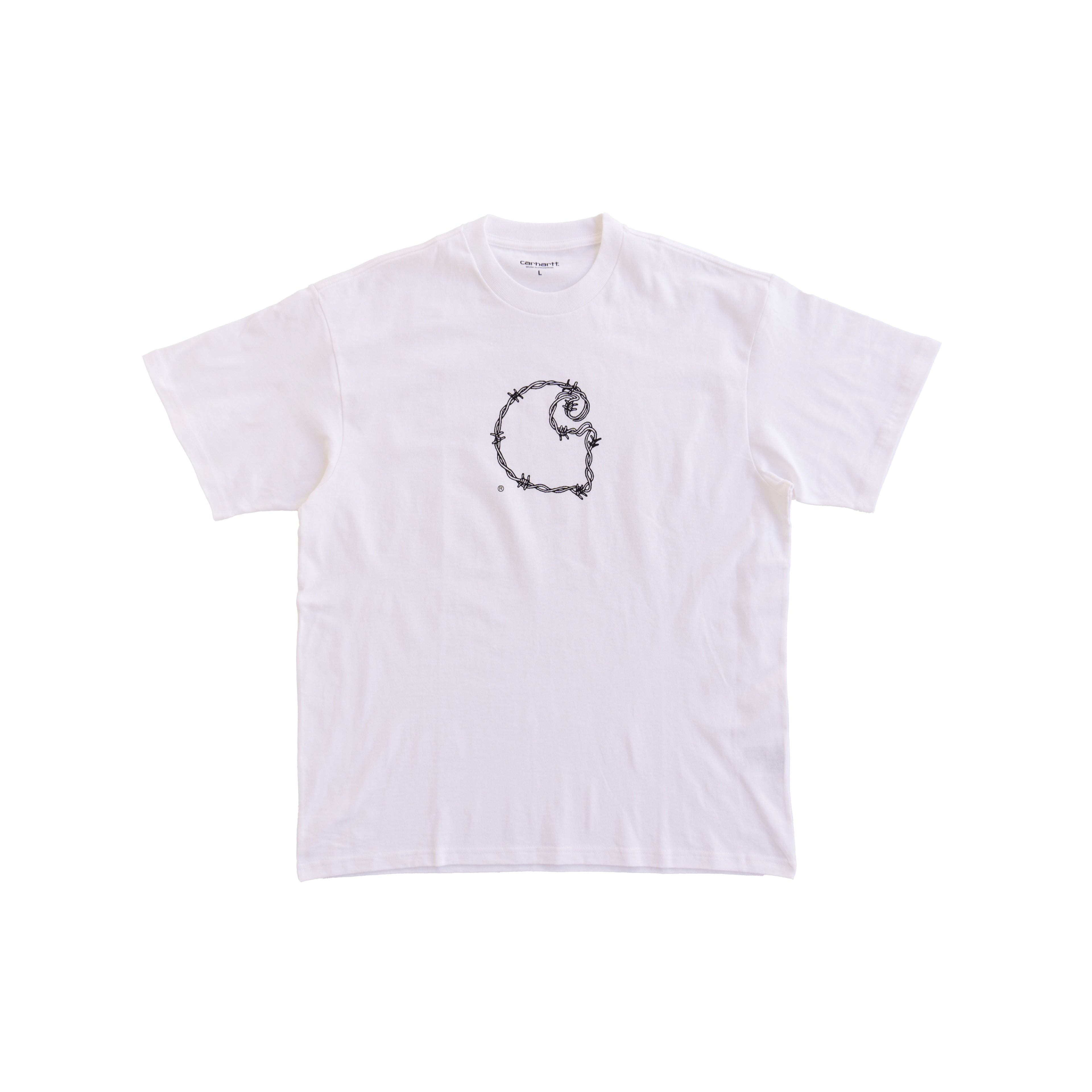 CARHARTT WIP BARBED WIRE C LOGO T-SHIRT – WHITE