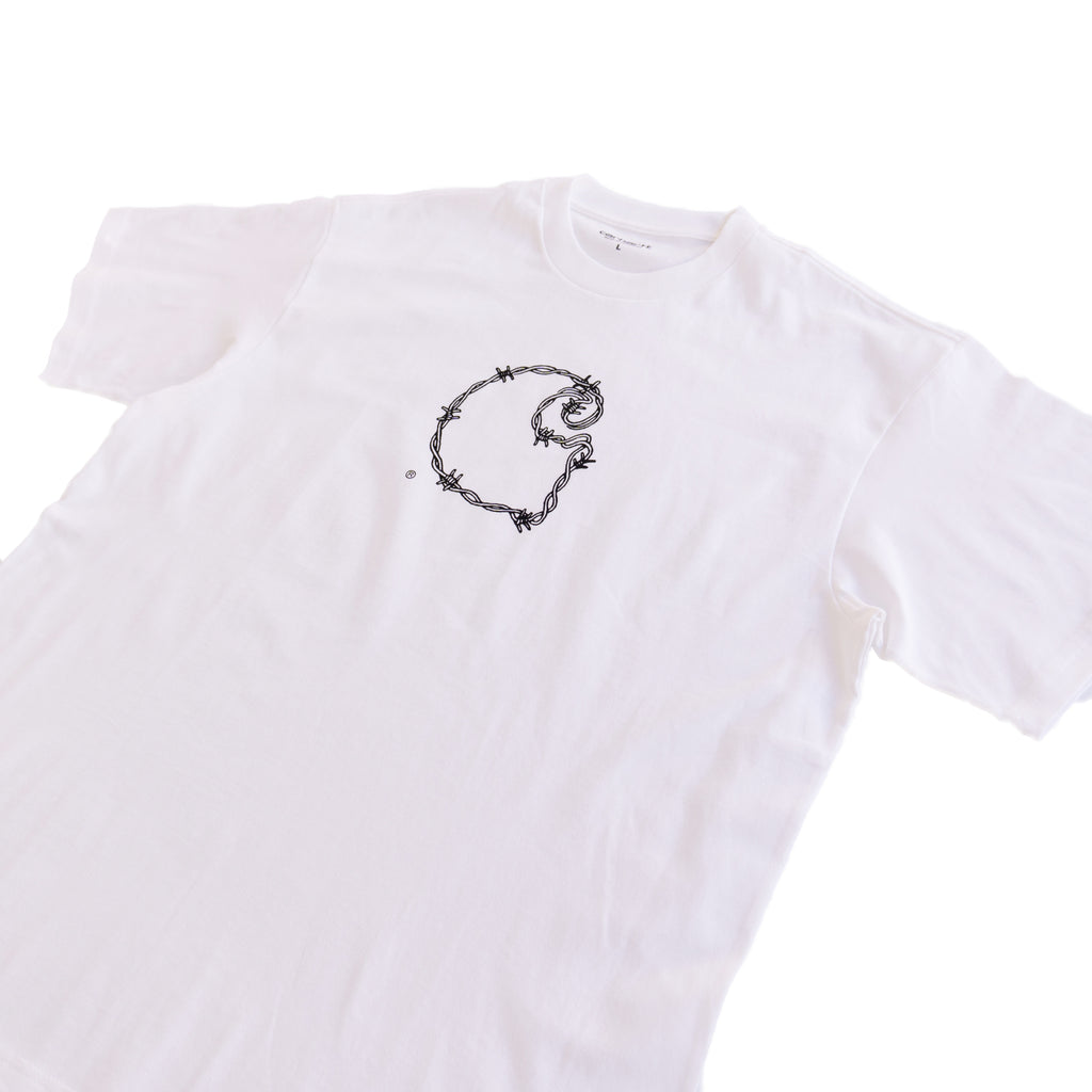 CARHARTT WIP BARBED WIRE C LOGO T-SHIRT – WHITE