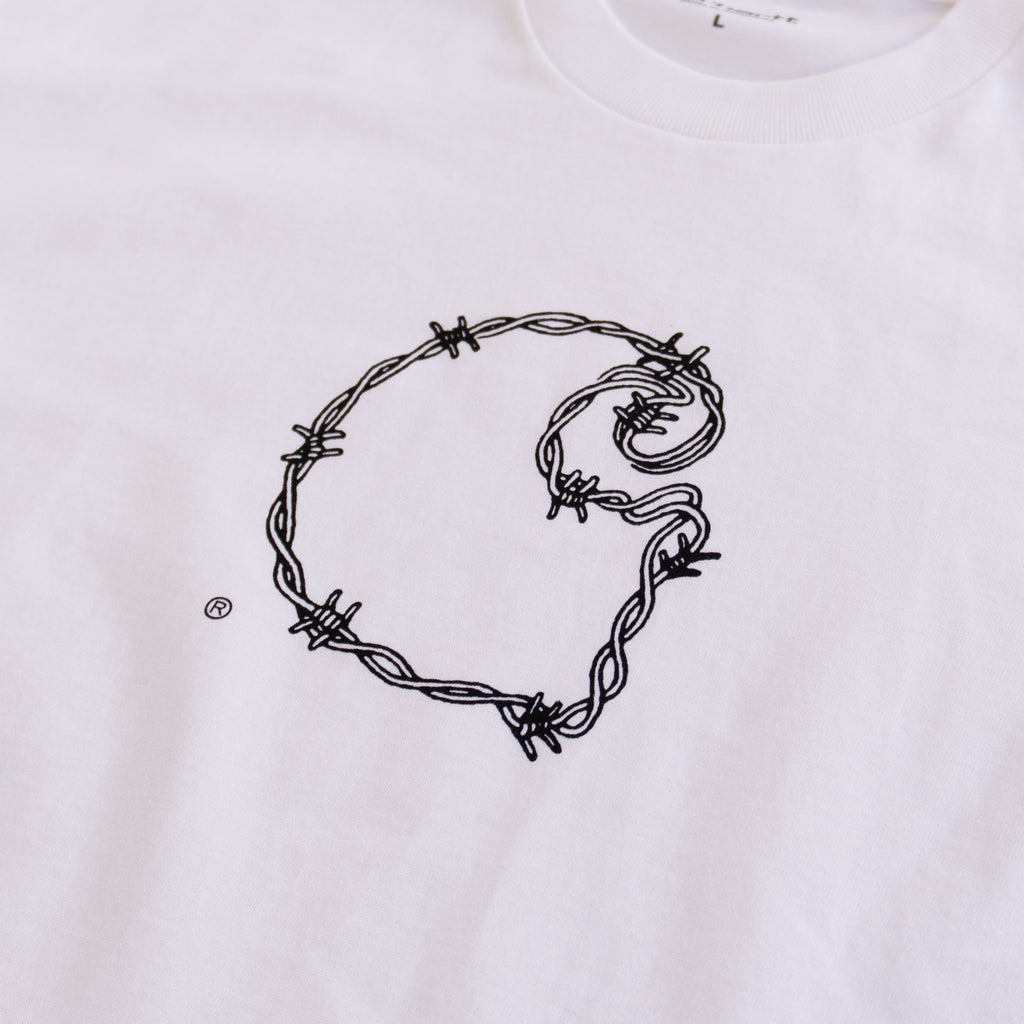 CARHARTT WIP BARBED WIRE C LOGO T-SHIRT – WHITE