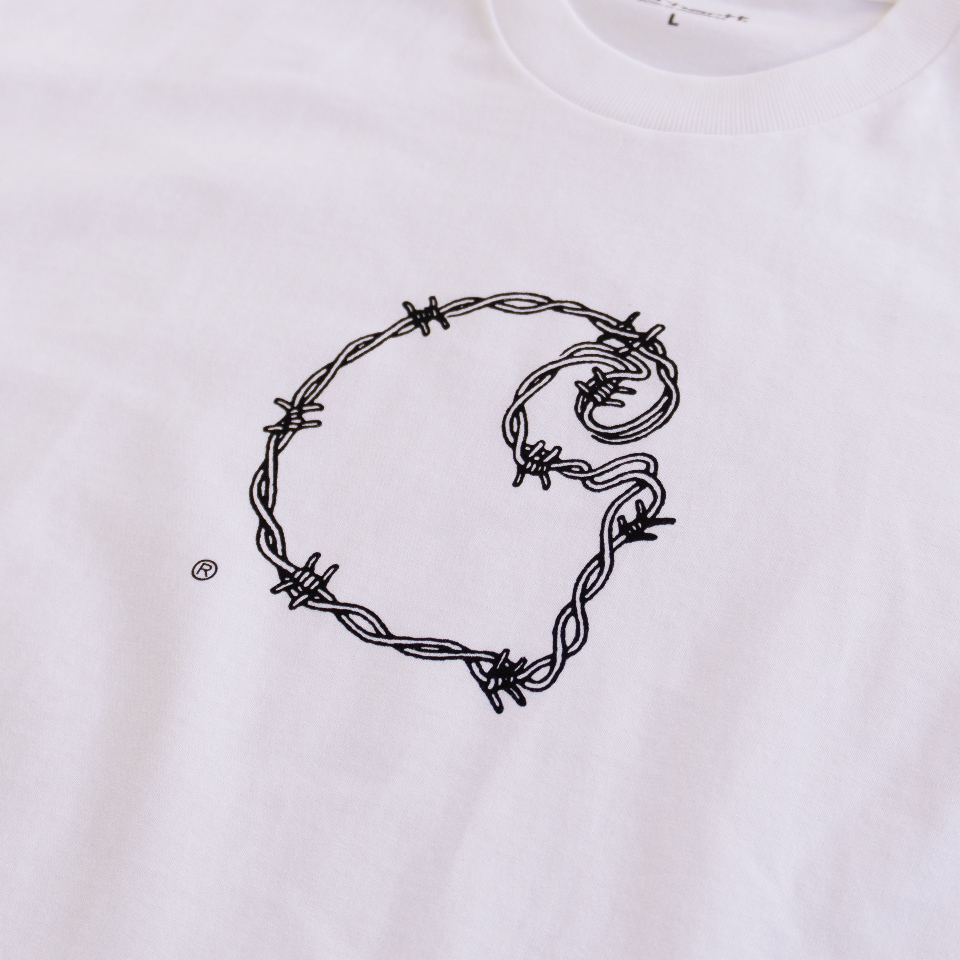CARHARTT WIP BARBED WIRE C LOGO T-SHIRT – WHITE