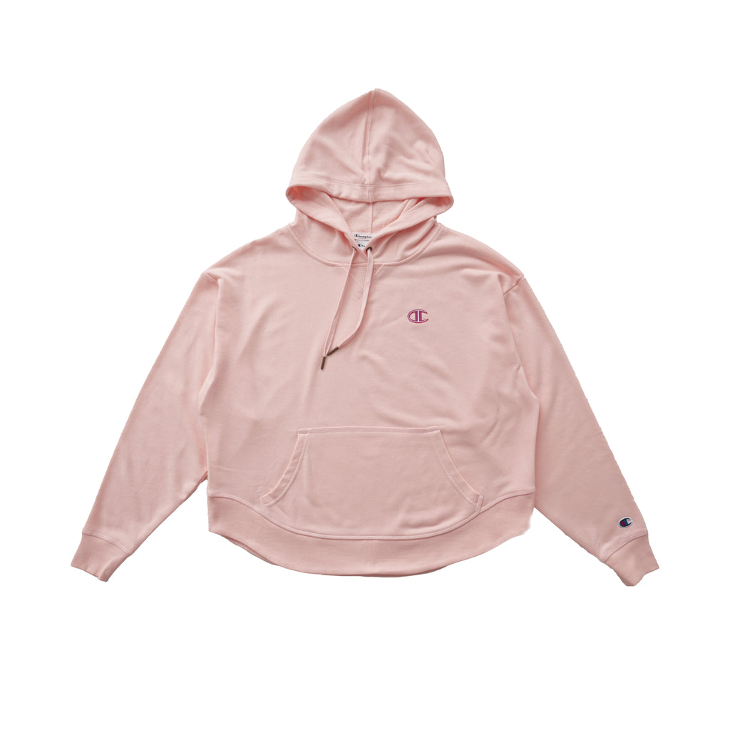 CHAMPION SMALL C LOGO HOODIE – PALE BLUSH PINK