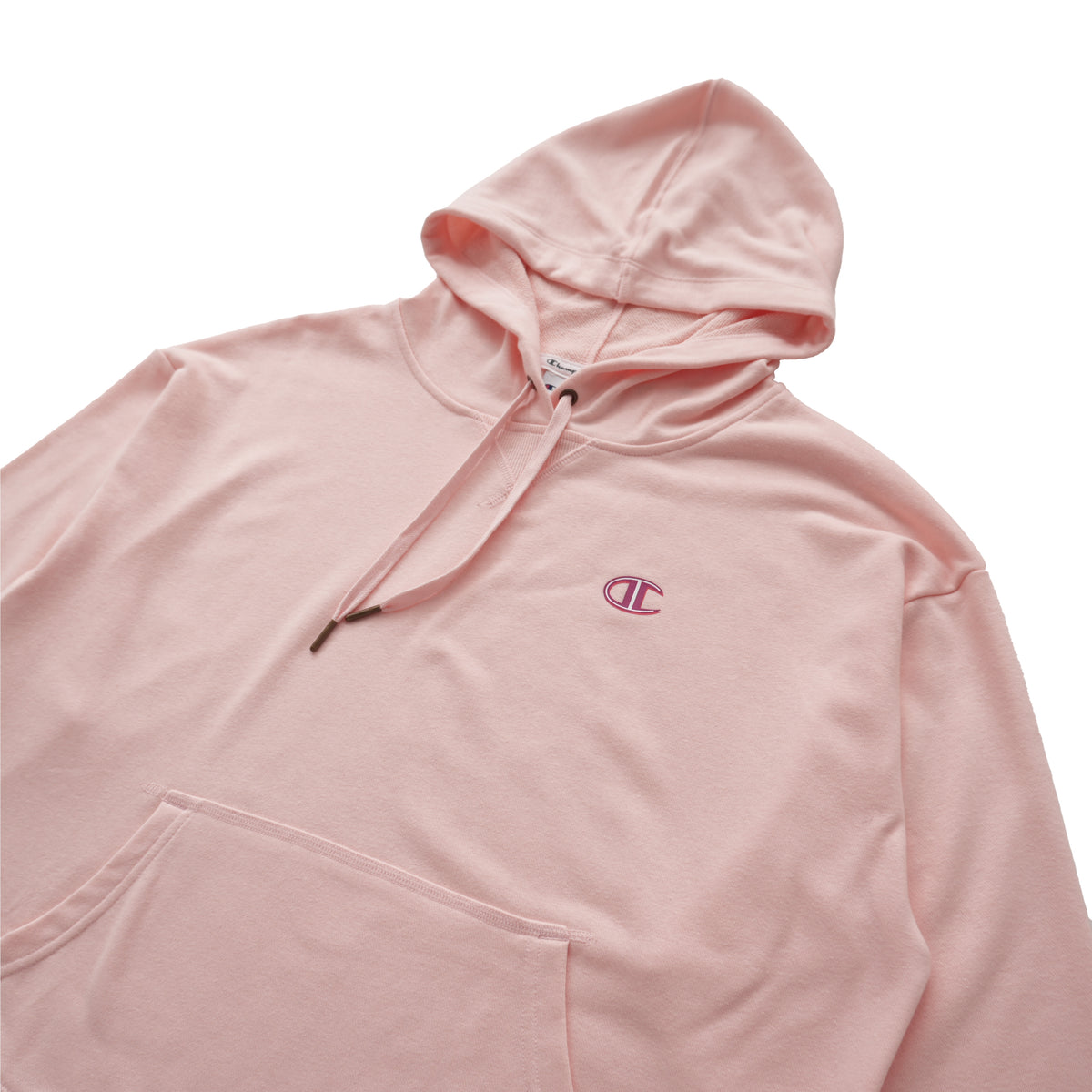 CHAMPION SMALL C LOGO HOODIE – PALE BLUSH PINK