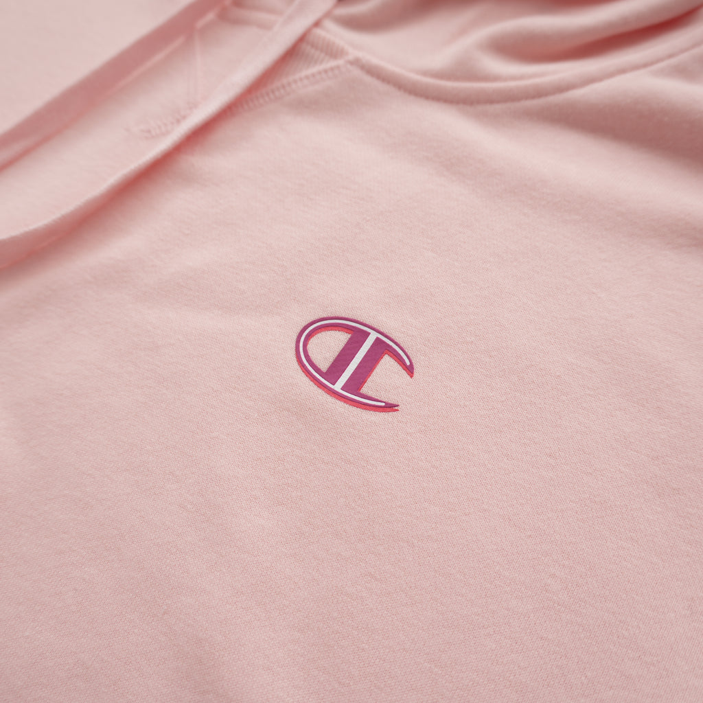 CHAMPION SMALL C LOGO HOODIE – PALE BLUSH PINK