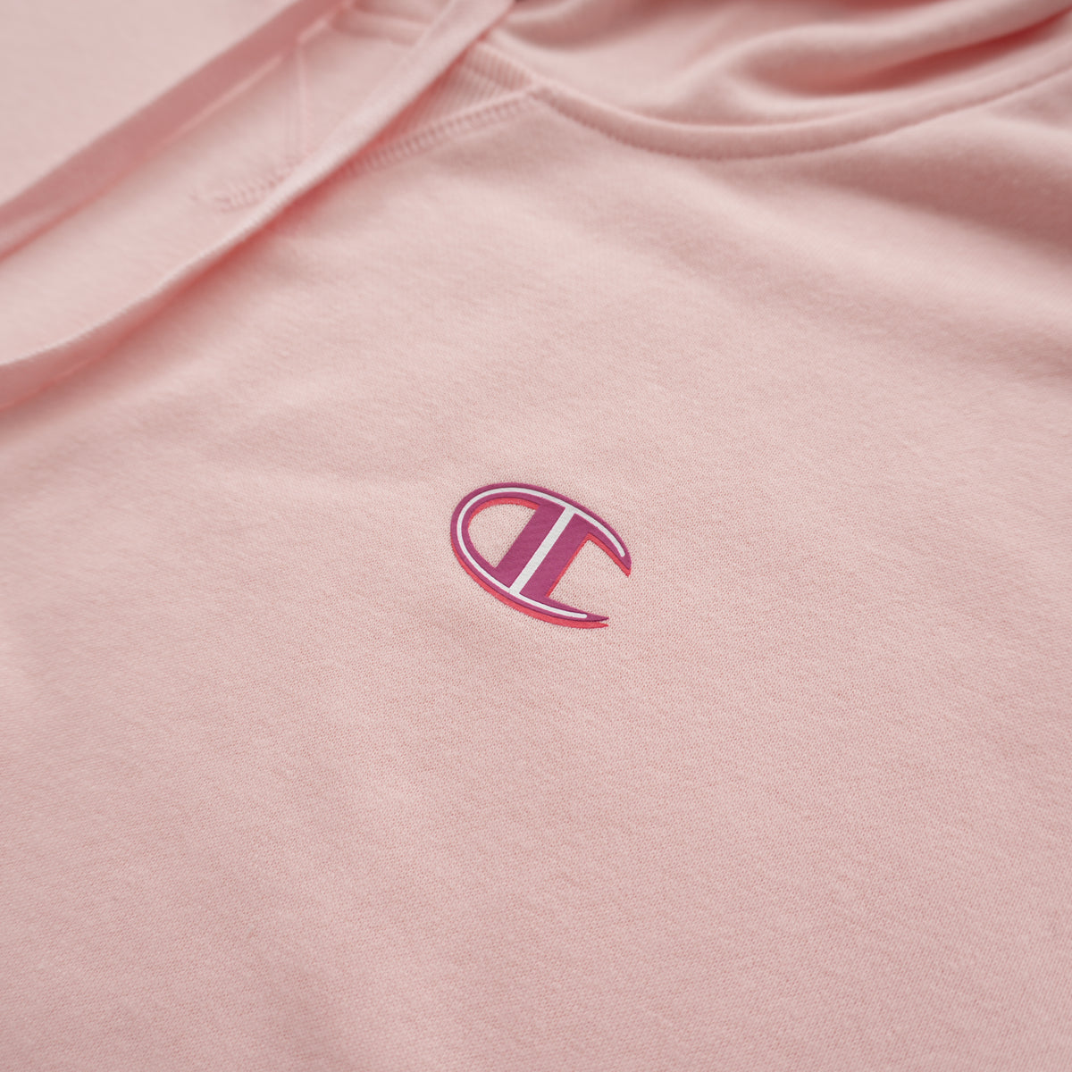 CHAMPION SMALL C LOGO HOODIE – PALE BLUSH PINK