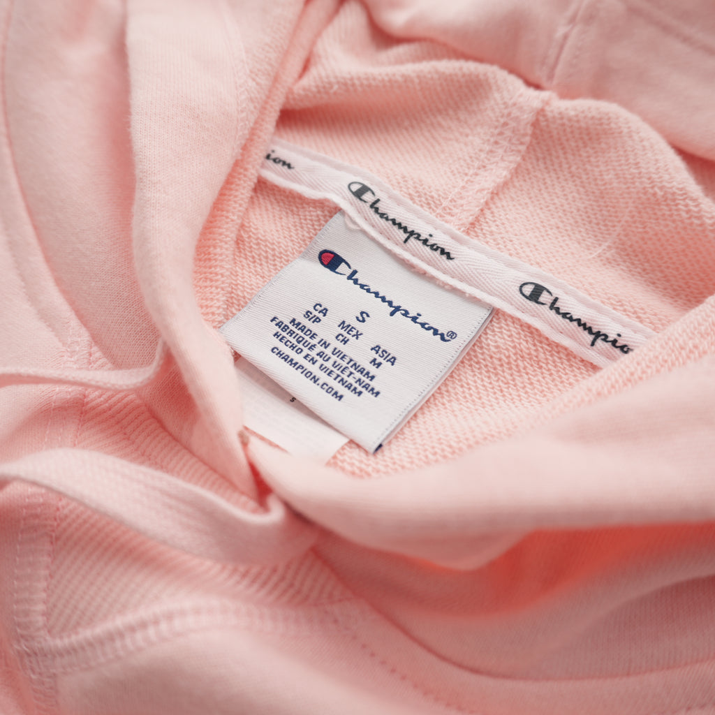 CHAMPION SMALL C LOGO HOODIE – PALE BLUSH PINK
