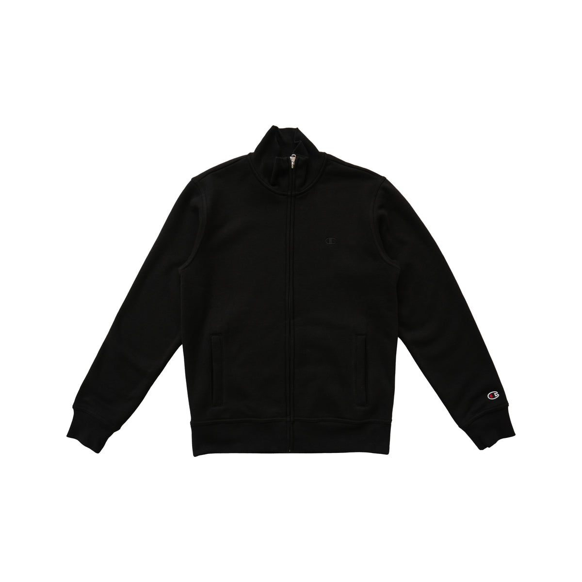 CHAMPION TONAL C LOGO ZIP-UP SWEATSHIRT – BLACK