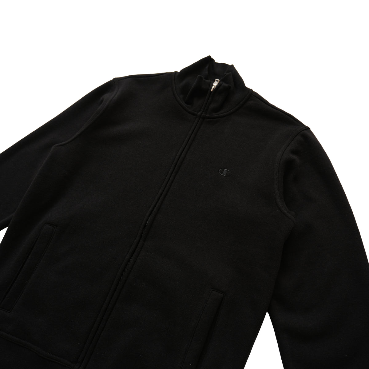 CHAMPION TONAL C LOGO ZIP-UP SWEATSHIRT – BLACK
