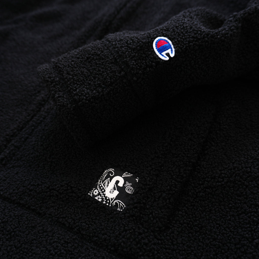 CHAMPION PAISLEY PATCH SHERPA JACKET – BLACK