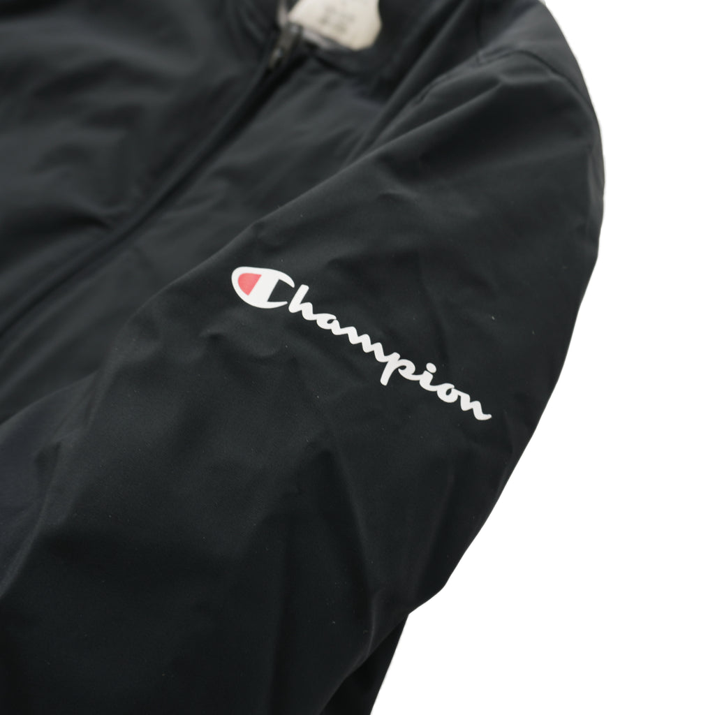 CHAMPION SCRIPT LOGO BOMBER JACKET – BLACK