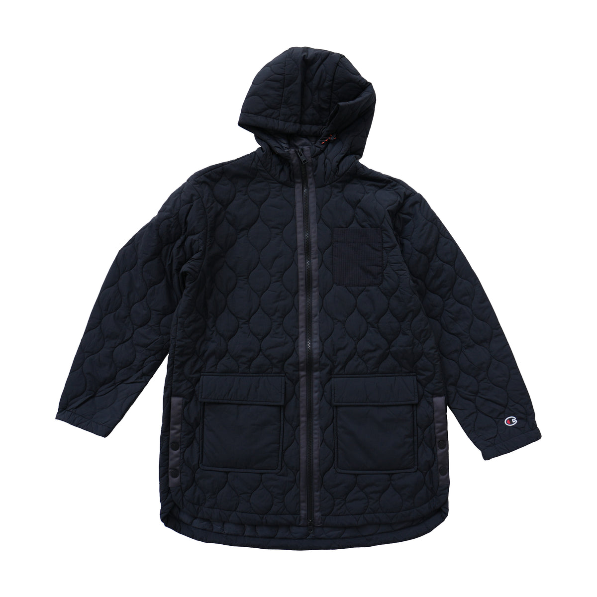 CHAMPION QUILTED HOODED JACKET – NAVY