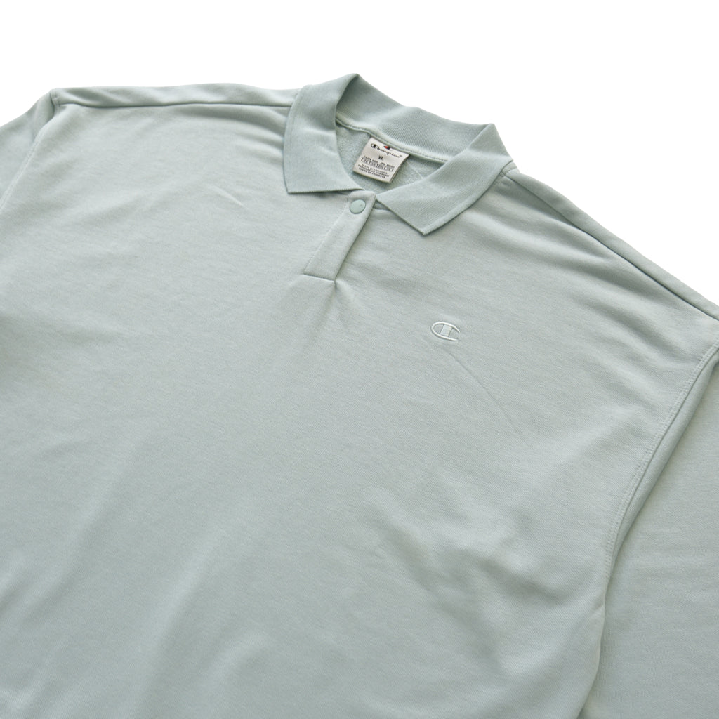 CHAMPION TONAL C LOGO POLO SWEATSHIRT – PALE MINT