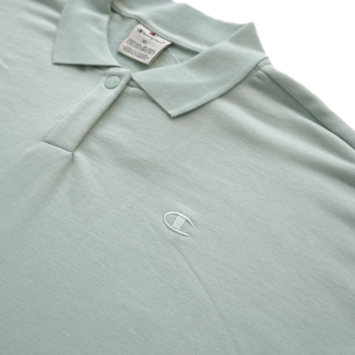 CHAMPION TONAL C LOGO POLO SWEATSHIRT – PALE MINT