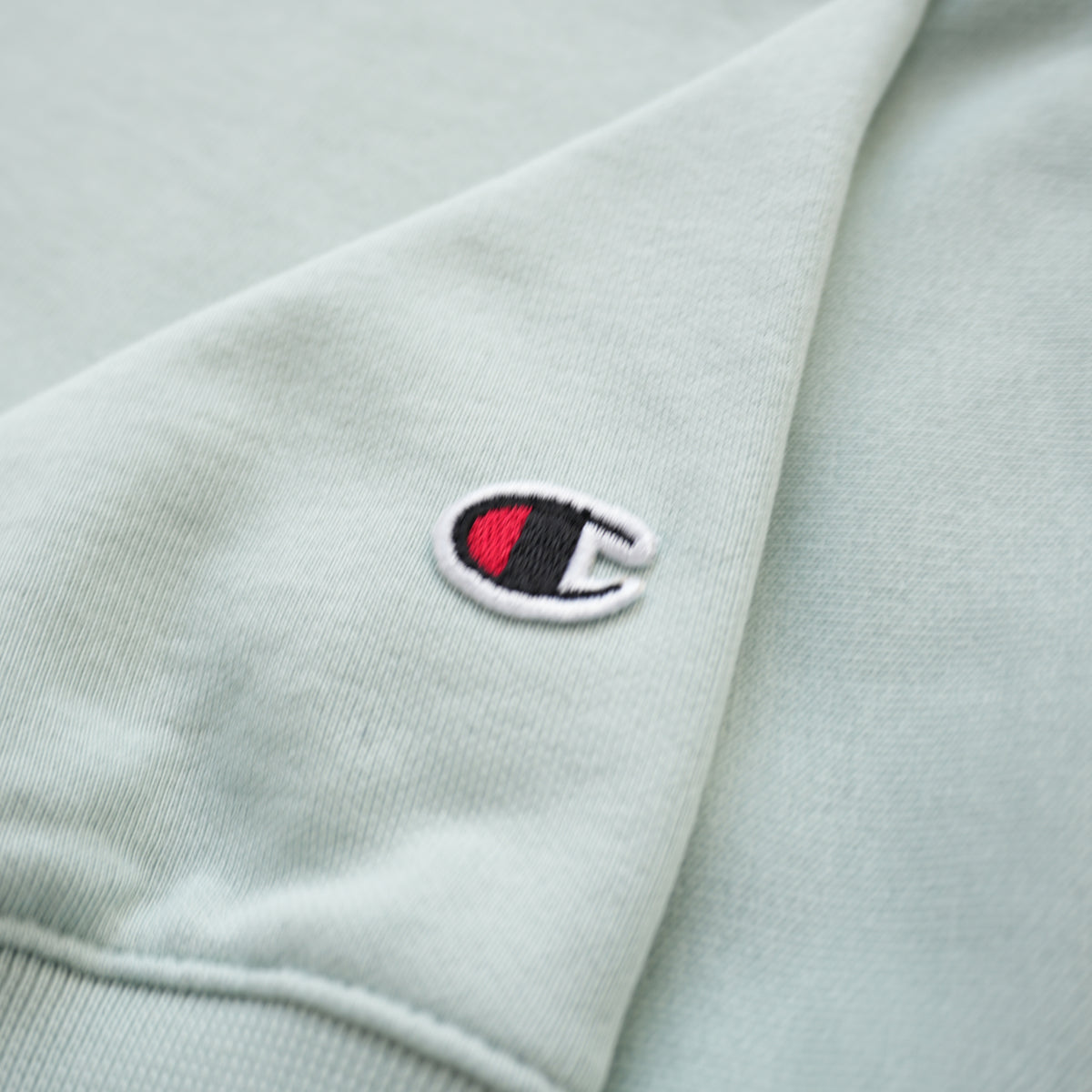 CHAMPION TONAL C LOGO POLO SWEATSHIRT – PALE MINT