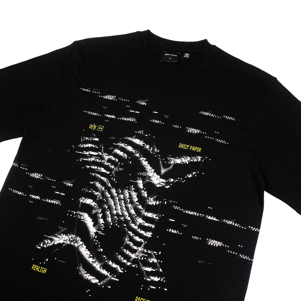 DAILY PAPER GLITCH GRAPHIC T-SHIRT – BLACK