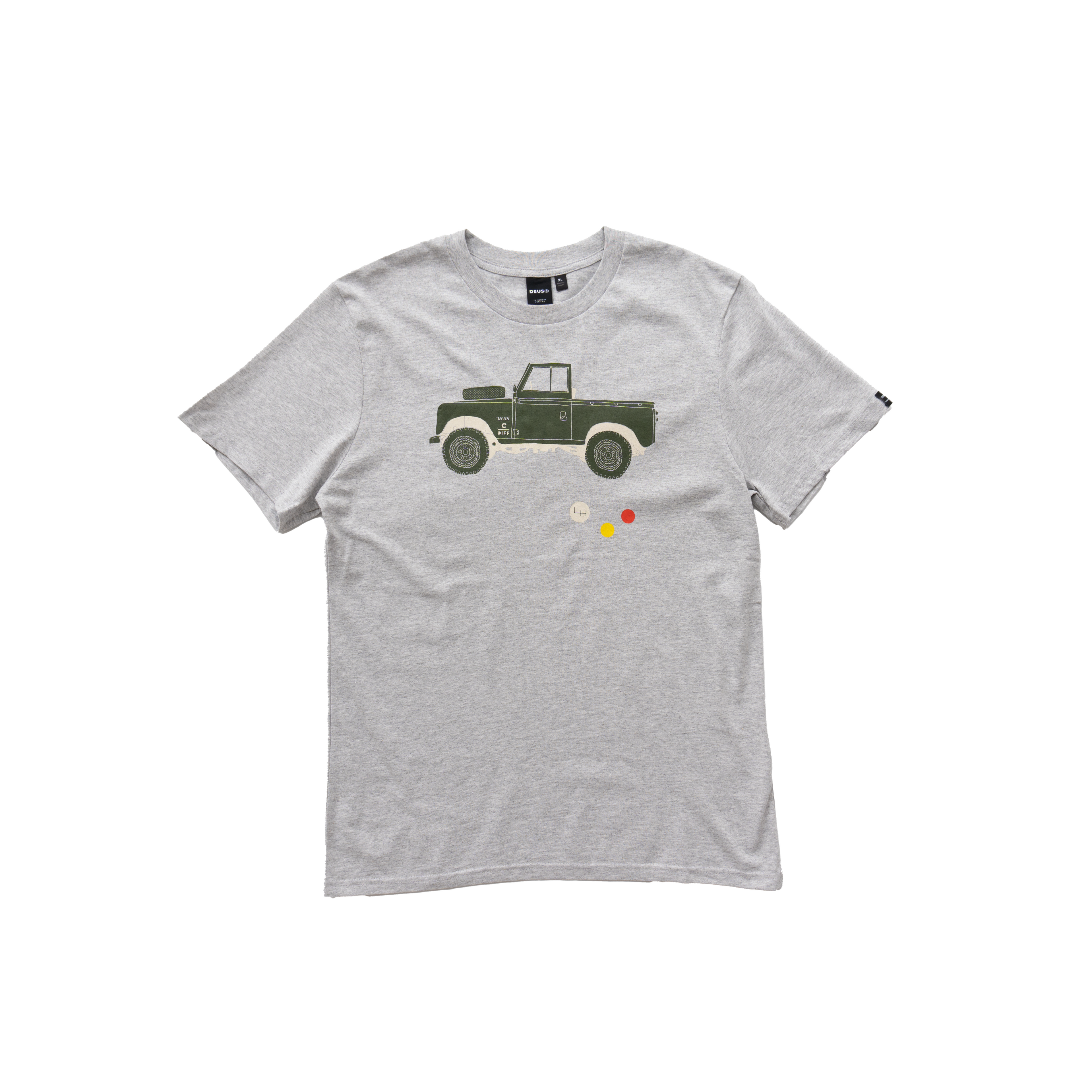 DEUS EX MACHINA PARKING LOT D'ELEGANCE GRAPHIC T-SHIRT - GREY MARL