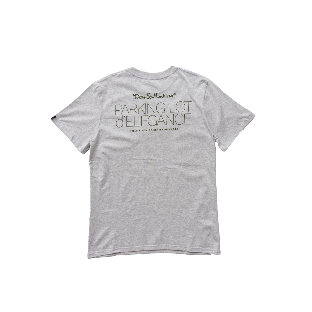 DEUS EX MACHINA PARKING LOT D'ELEGANCE GRAPHIC T-SHIRT - GREY MARL