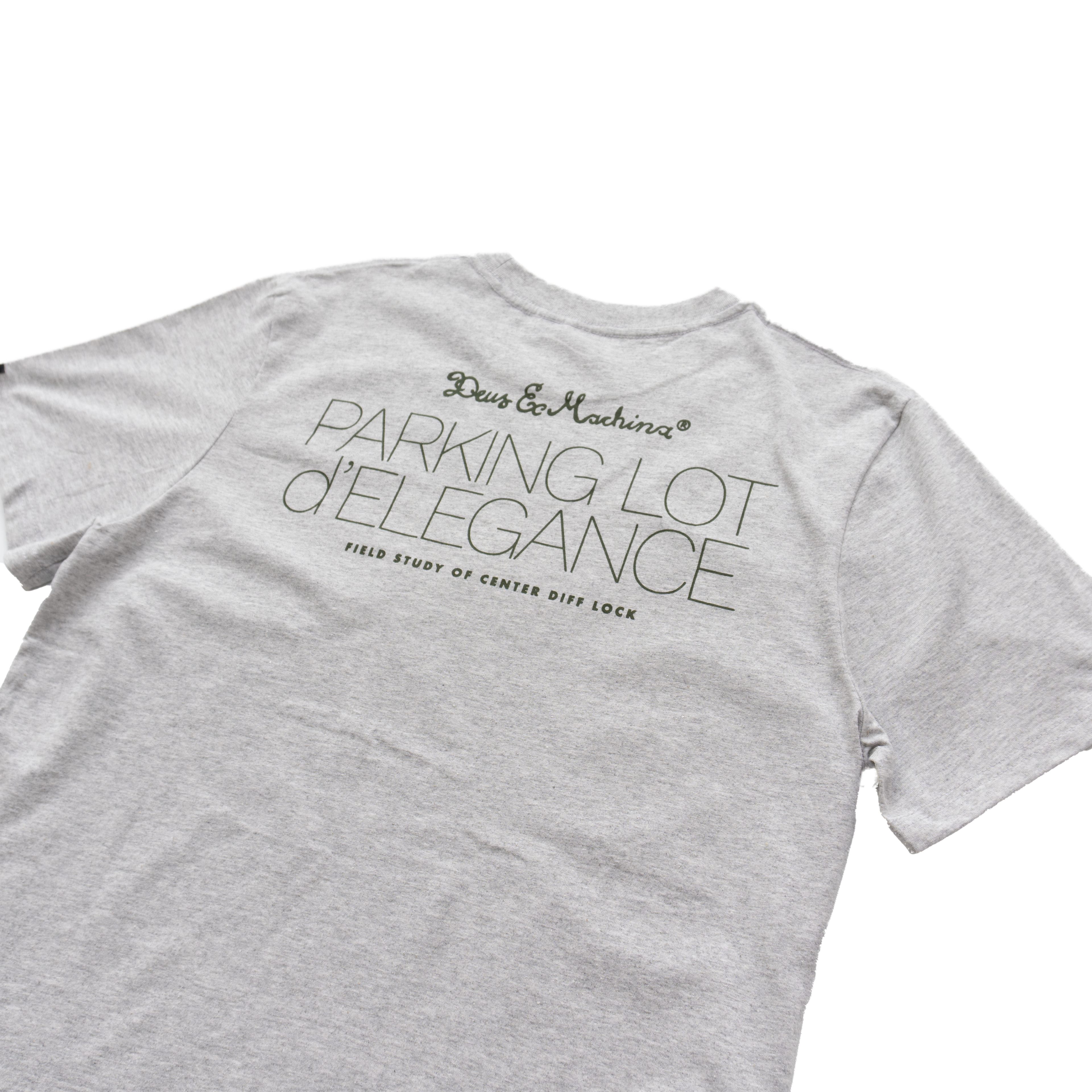 DEUS EX MACHINA PARKING LOT D'ELEGANCE GRAPHIC T-SHIRT - GREY MARL