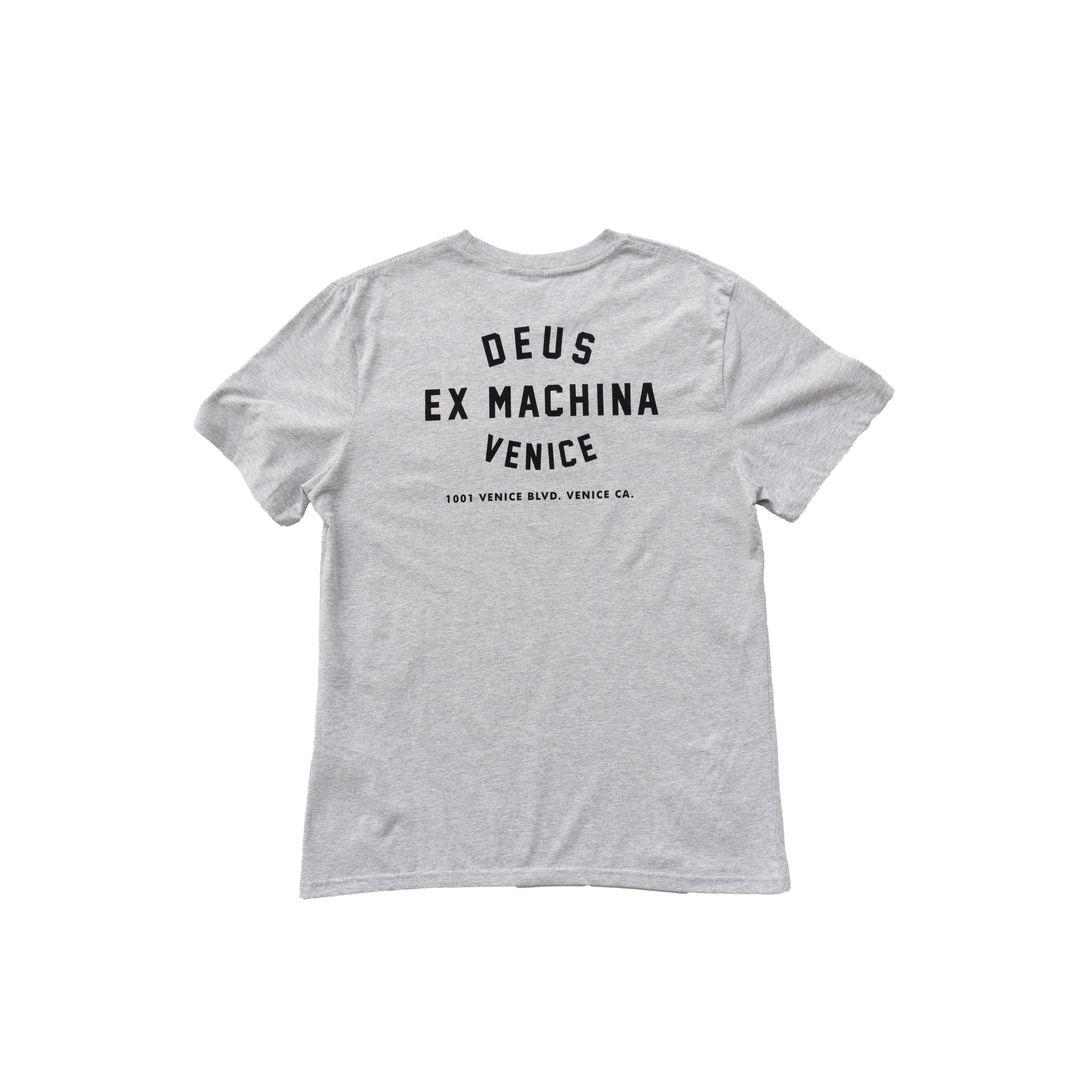 DEUS EX MACHINA VENICE ADDRESS GRAPHIC T-SHIRT - GREY MARL