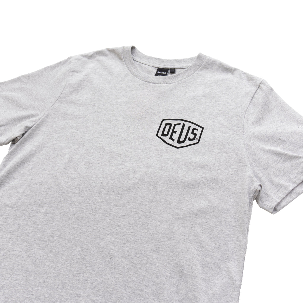 DEUS EX MACHINA VENICE ADDRESS GRAPHIC T-SHIRT - GREY MARL
