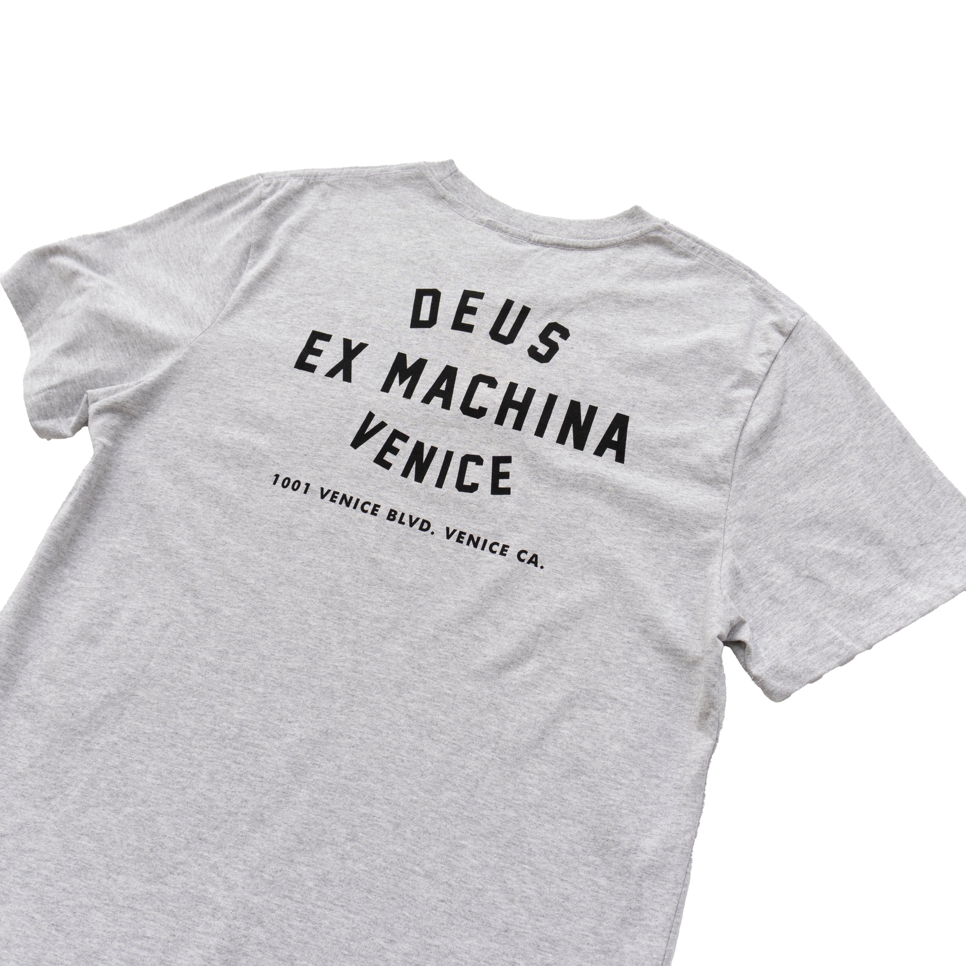 DEUS EX MACHINA VENICE ADDRESS GRAPHIC T-SHIRT - GREY MARL