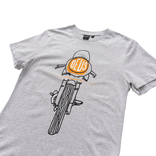 DEUS EX MACHINA MOTORCYCLE GRAPHIC T-SHIRT - GREY MARL