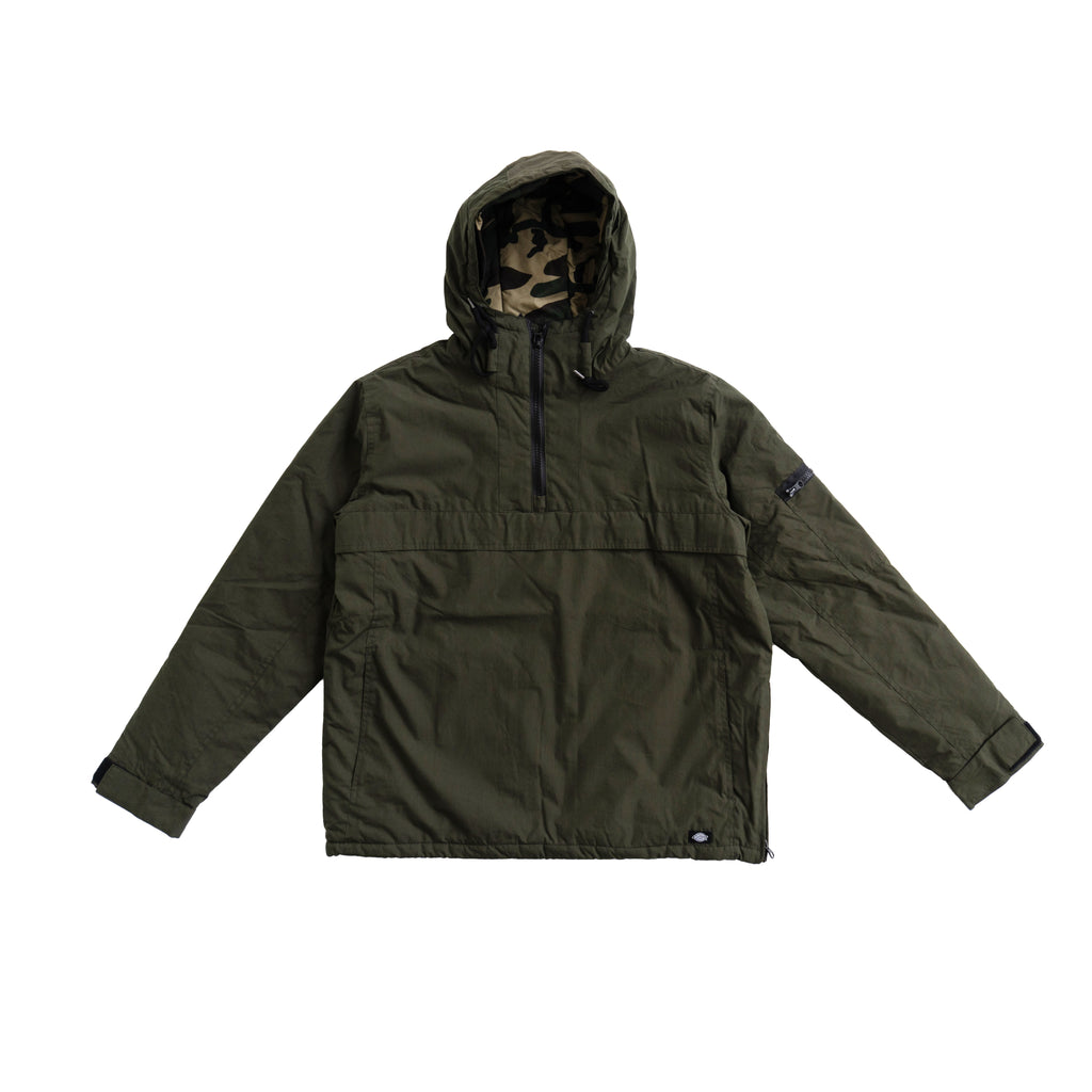 DICKIES CAMO LINED ANORAK JACKET – OLIVE GREEN