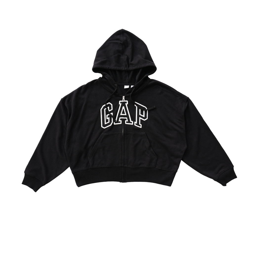 GAP ARCH LOGO FULL-ZIP HOODIE – BLACK