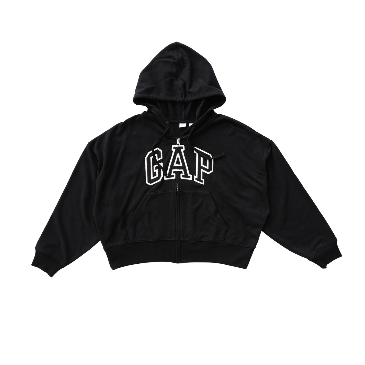 GAP ARCH LOGO FULL-ZIP HOODIE – BLACK