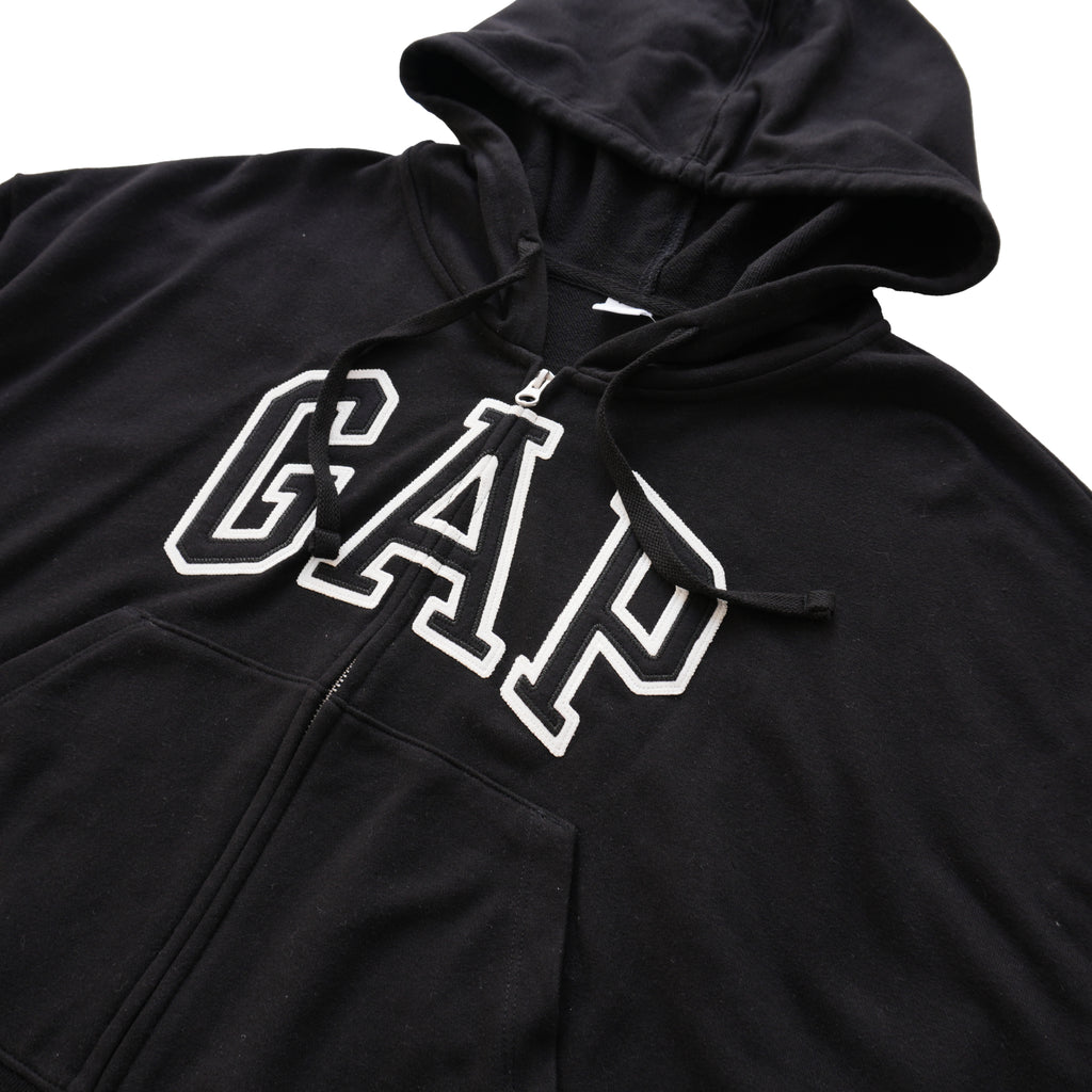 GAP ARCH LOGO FULL-ZIP HOODIE – BLACK