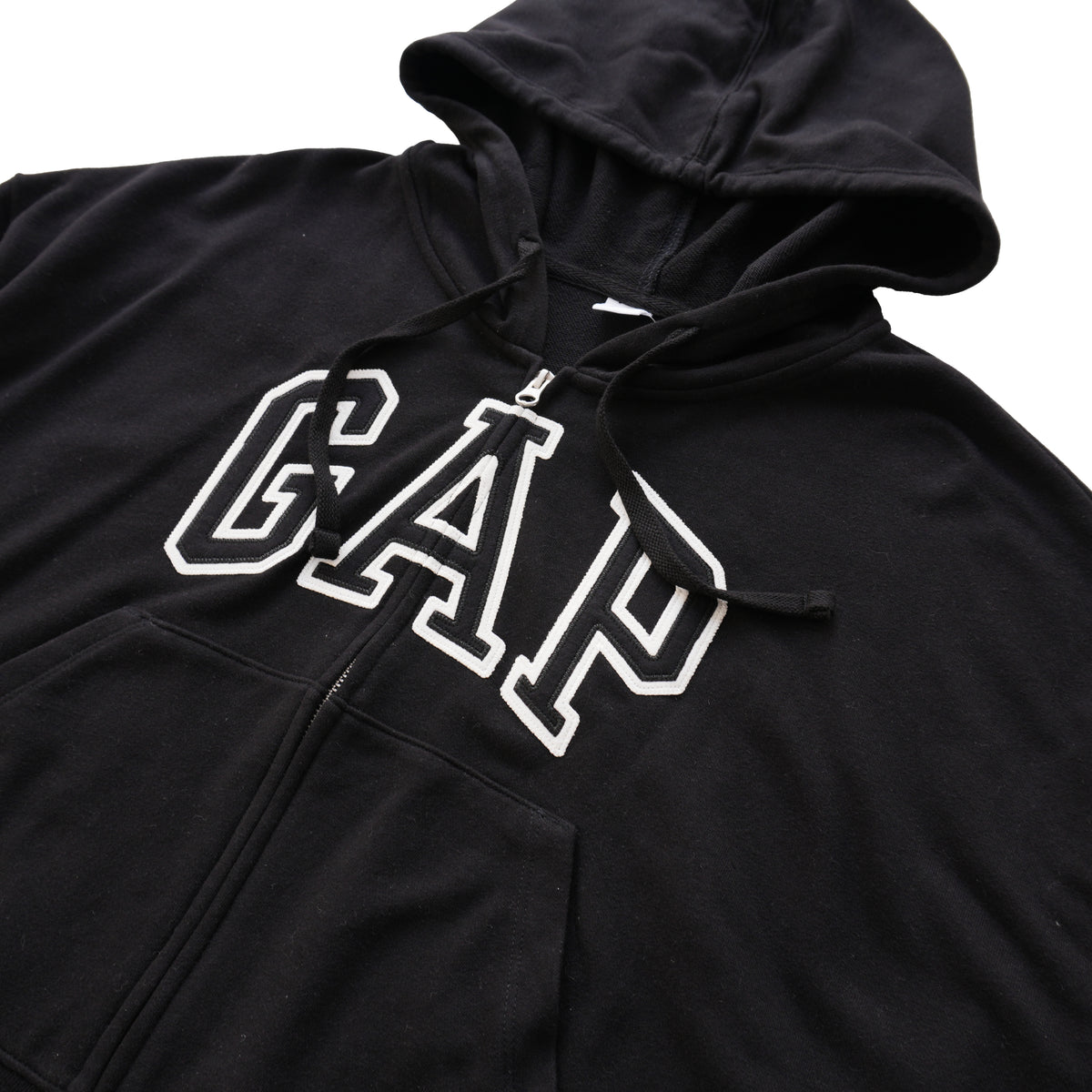 GAP ARCH LOGO FULL-ZIP HOODIE – BLACK