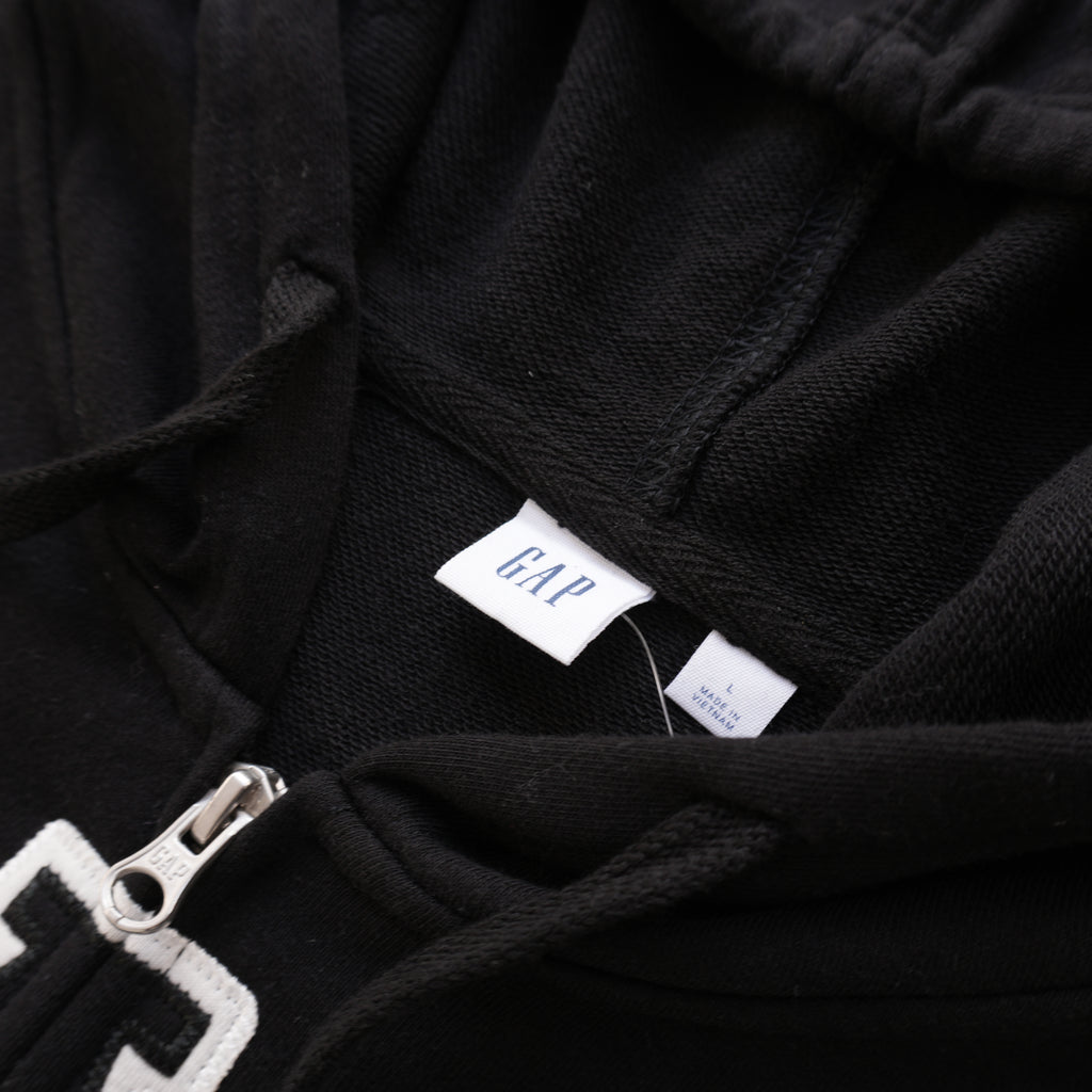 GAP ARCH LOGO FULL-ZIP HOODIE – BLACK