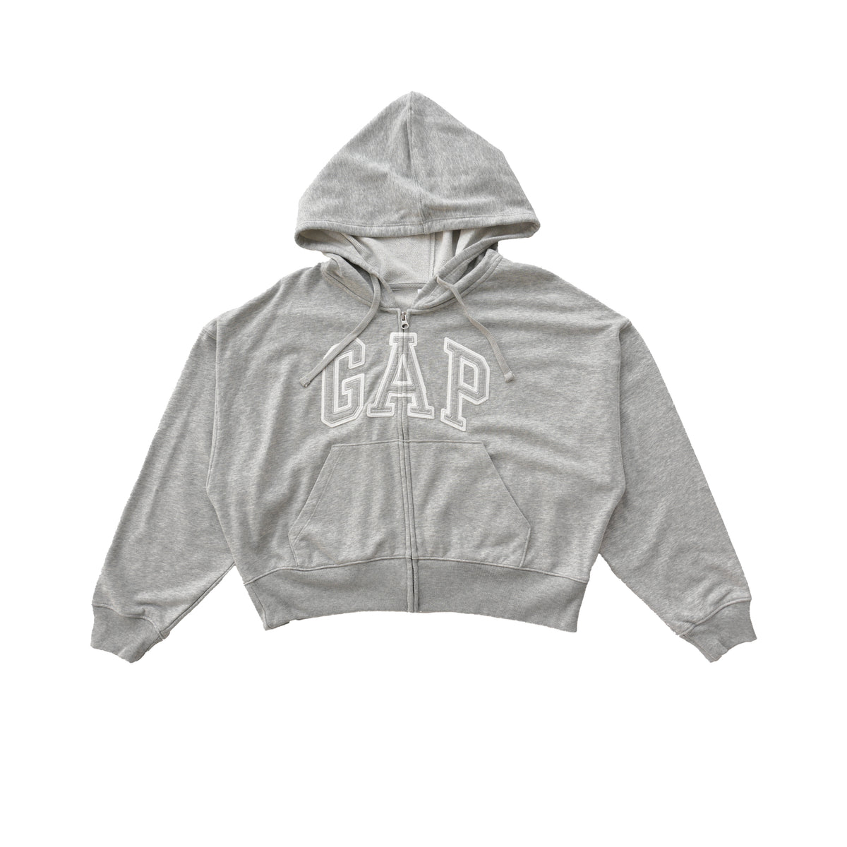 GAP ARCH LOGO FULL-ZIP HOODIE – LIGHT GREY