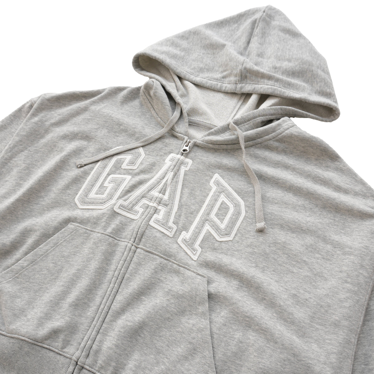 GAP ARCH LOGO FULL-ZIP HOODIE – LIGHT GREY