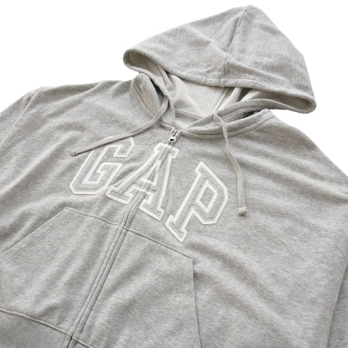 GAP ARCH LOGO FULL-ZIP HOODIE – LIGHT GREY