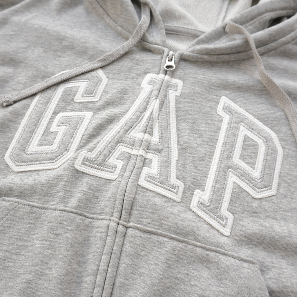GAP ARCH LOGO FULL-ZIP HOODIE – LIGHT GREY