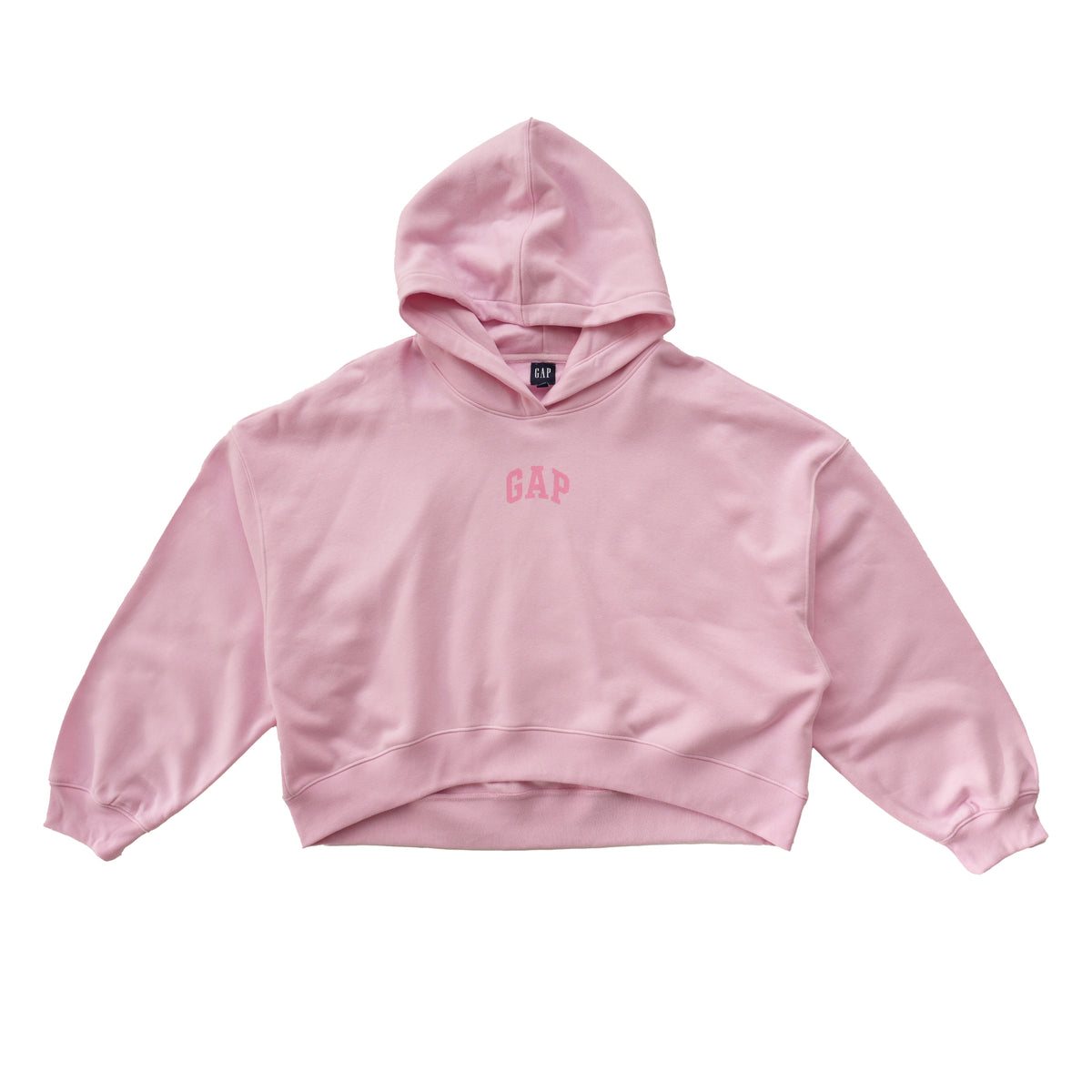 GAP BACK LOGO CROPPED HOODIE – LIGHT PINK