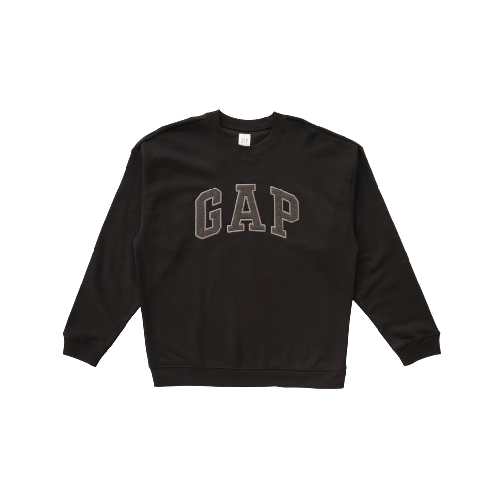 GAP ARCH LOGO CREWNECK SWEATSHIRT – BLACK