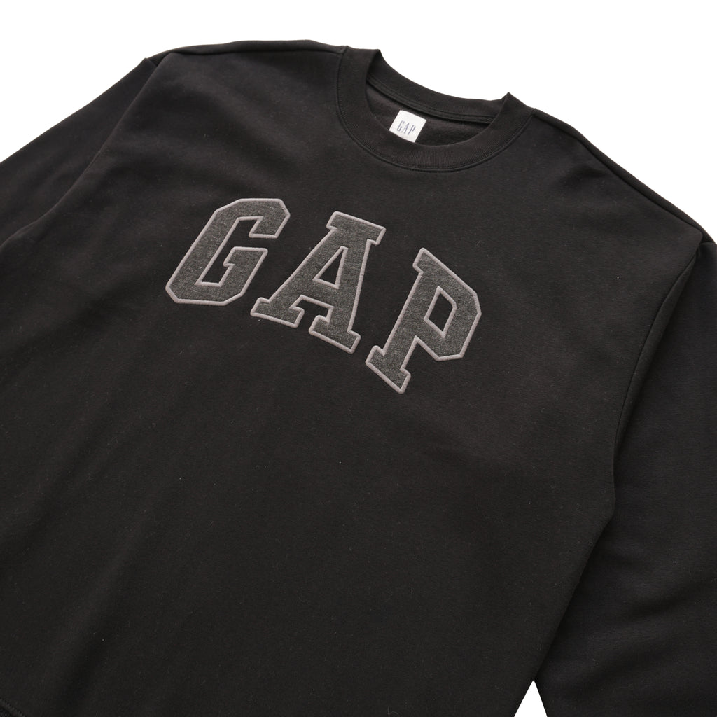 GAP ARCH LOGO CREWNECK SWEATSHIRT – BLACK