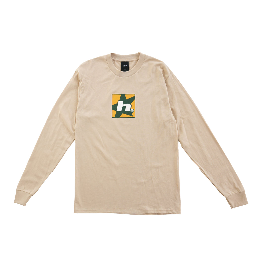 HUF BOX LOGO LONG SLEEVE T-SHIRT – TAN