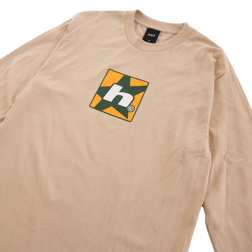 HUF BOX LOGO LONG SLEEVE T-SHIRT – TAN