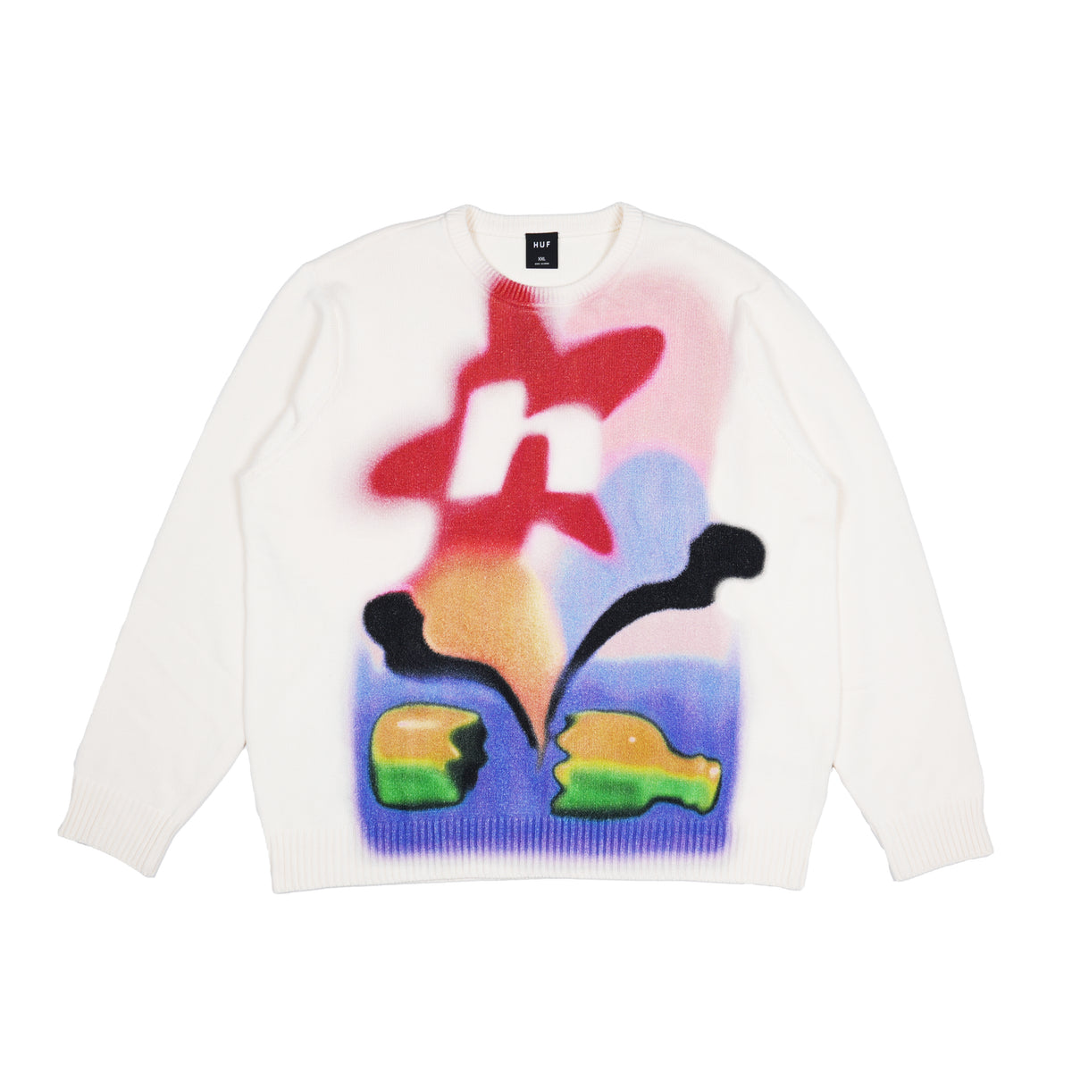 HUF SOFT FOCUS CREW NECK TRUI – OFF WHITE