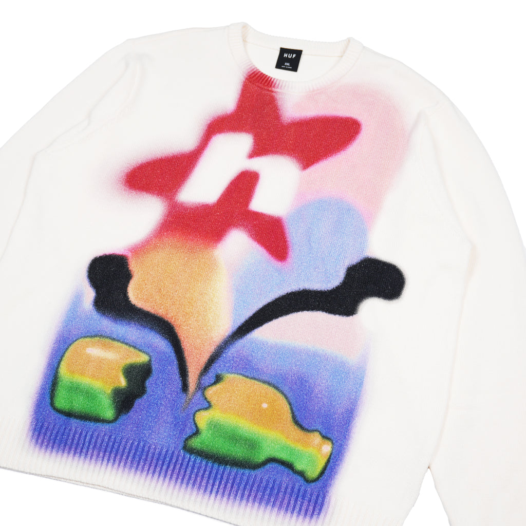 HUF SOFT FOCUS CREW NECK SWEATER – OFF WHITE